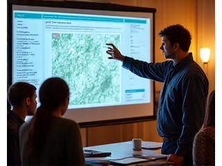 Groep mensen die luisteren naar een agrarische consultant tijdens een workshop